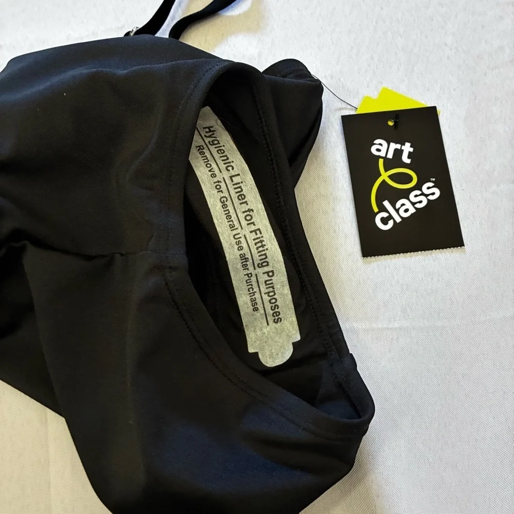 Art Class Girls Black Ruching Cutout Detail One Piece Swimsuit Size 8